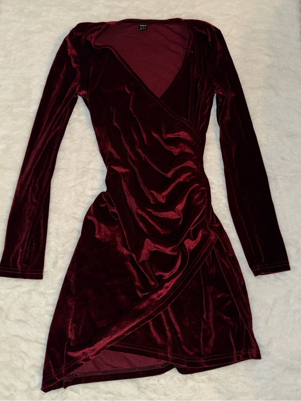 burgundy velvet dress